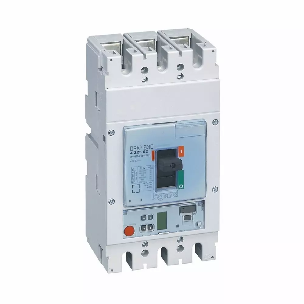 Legrand DPX³ 630 MCCB with New Electronics S1 Protection Unit 3 Poles 630 A Current and 36 kA Breaking Capacity, 422502