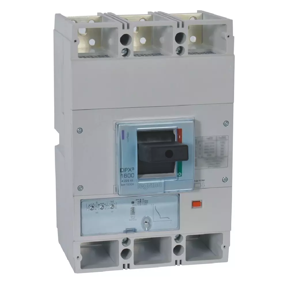 Legrand DPX³ 1600 MCCB with New Electronics S1 Protection Unit 3 Poles 1000 A Current and 36 kA Breaking Capacity, 422541