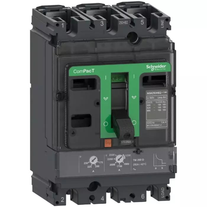 Schneider Electric NSX Fixed Mount 3 Pole 125 A Compact Range MCCB, C25F3TM125