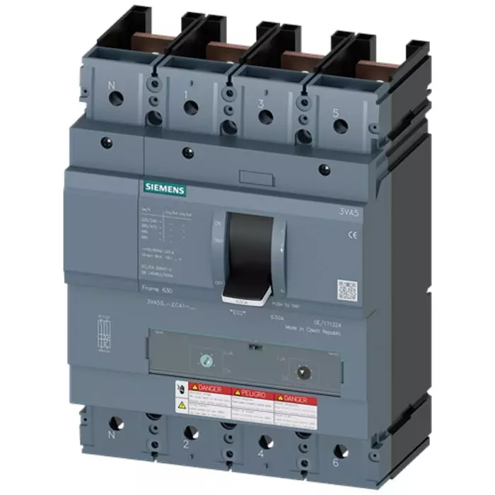 Siemens SENTRON MCCB 4P 250A, Breaking Capacity 65 kA, Fixed Mount, 3VA5325-6EC41-2AA0