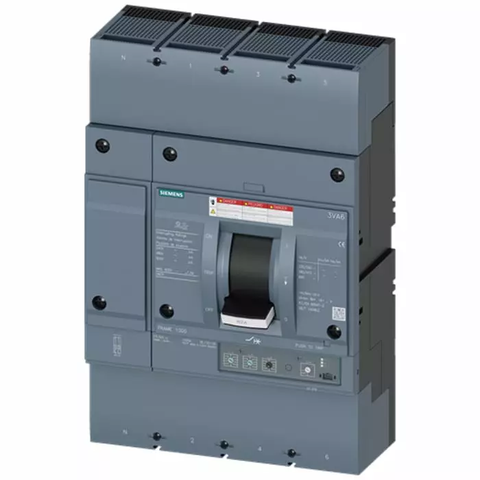 Siemens SENTRON MCCB Molded Case Circuit Breaker 4P 800A, Breaking Capacity 65 kA, Fixed Mount, 3VA6580-6HL46-2AA0
