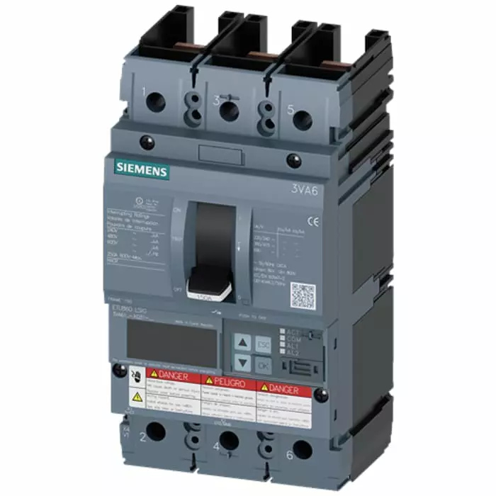 Siemens Sentron MCCB Molded Case Circuit Breaker 3P 40A, Breaking Capacity 2.5 kA, 3VA6140-7KQ31-0AA0