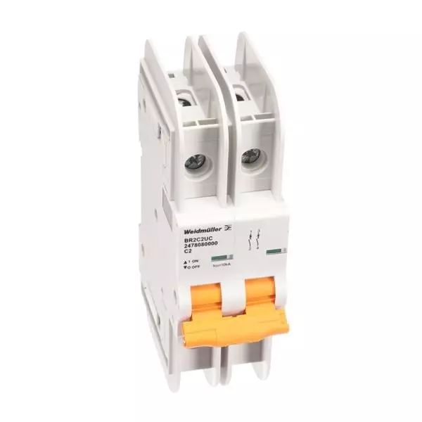 Weidmuller Circuit Breaker 4 Amp 2 Pole Lever Actuator 277 V AC, 2477400000