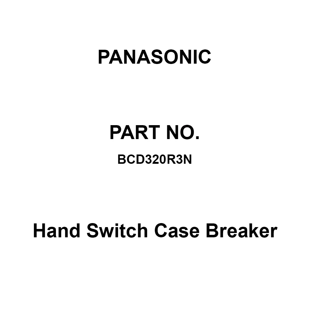 Panasonic Hand Switch Case Breaker 3P3E 20 Amp Rated Current, BCD320R3N