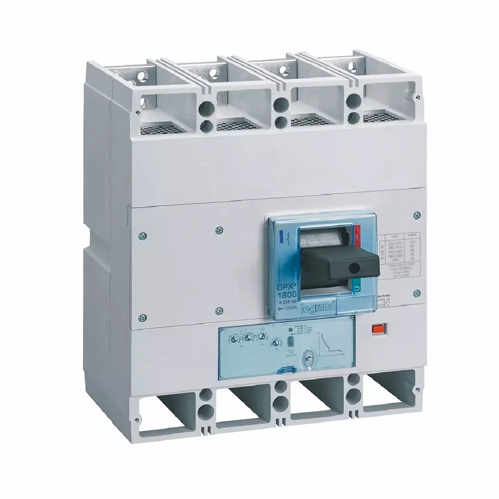 Legrand DPX³ 1600 MCCB with New Electronics S1 Protection Unit 4 Poles 1250 A Current and 36 kA Breaking Capacity, 422548