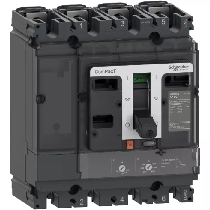 Schneider Electric NSX200 Fixed Mount 4 Pole 200 A Compact Range MCCB, C25F4TM200D1