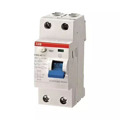 ABB Rccb, 2Pole, 25A, 415VAC, 2CSF202199R1250