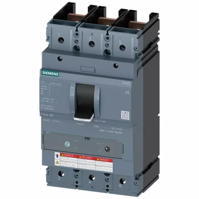 Siemens SENTRON MCCB 3P 200A, Breaking Capacity 65 kA, Fixed Mount, 3VA5320-6EF31-0AA0