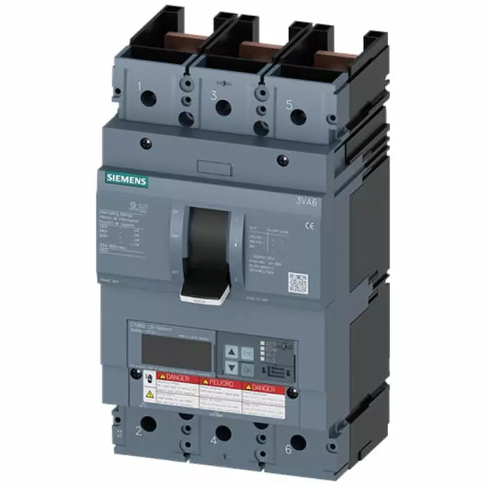 Siemens SENTRON MCCB 3P 600A, Breaking Capacity 100 kA, Fixed Mount, 3VA6460-7KT31-0AA0