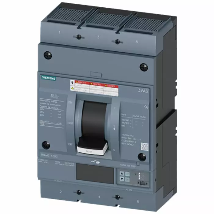 Siemens SENTRON MCCB 3P 600A, Breaking Capacity 35 kA, Fixed Mount, 3VA6560-5JP36-2AA0