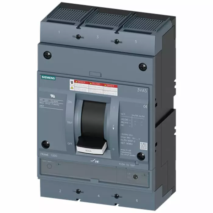 Siemens SENTRON MCCB Molded Case Circuit Breaker 3P 600A, Breaking Capacity 35 kA, Fixed Mount, 3VA5560-1MH36-0AA0