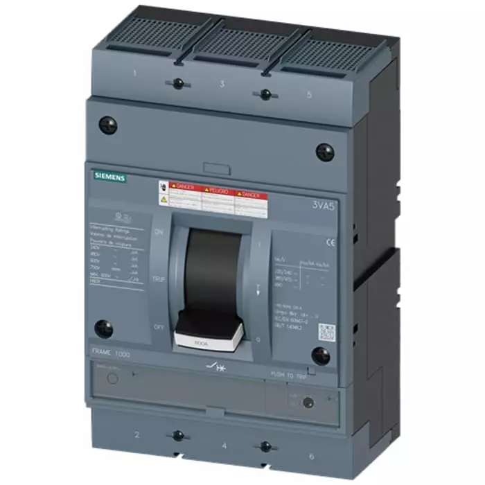 Siemens SENTRON MCCB Molded Case Circuit Breaker 3P 600A, Breaking Capacity 65 kA, Fixed Mount, 3VA5560-6EC36-2AA0