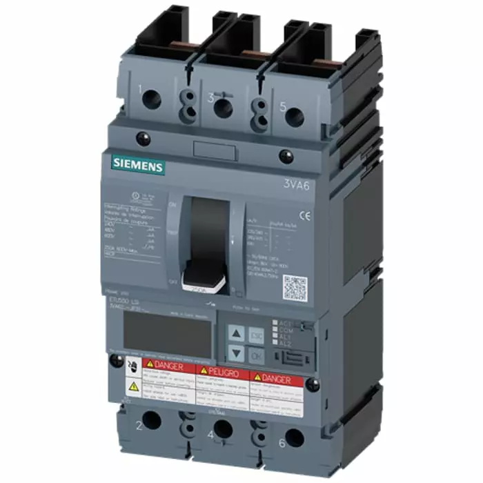 Siemens Sentron MCCB Molded Case Circuit Breaker 3P 100A, Breaking Capacity 3 kA, 3VA6210-6JP31-0AA0
