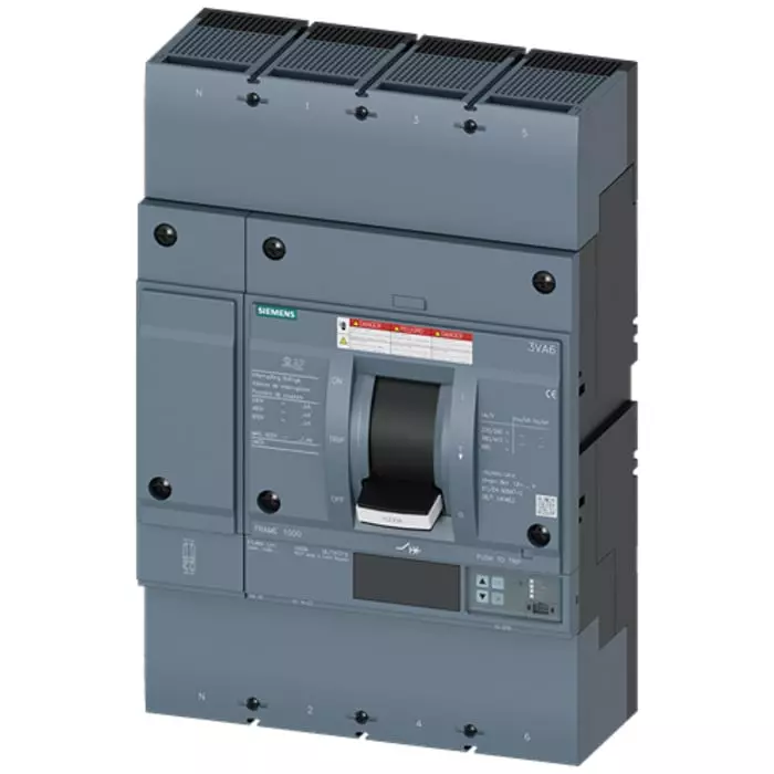 Siemens Sentron MCCB Molded Case Circuit Breaker 4P 1kA, Breaking Capacity 35 kA, Cable Mount, 3VA6610-6KQ46-0AA0