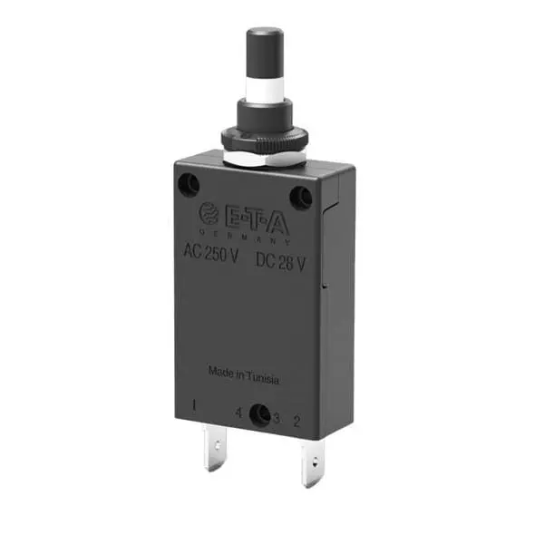 ETA Circuit Breaker 2 Amp 1 Pole Push to Reset Actuator 250 V AC, 2-5700-IG1-P10-DD-1125-2A