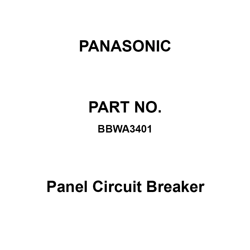 Panasonic Panel Circuit Breaker 3P3E 40 Amp Rated Current, BBWA3401