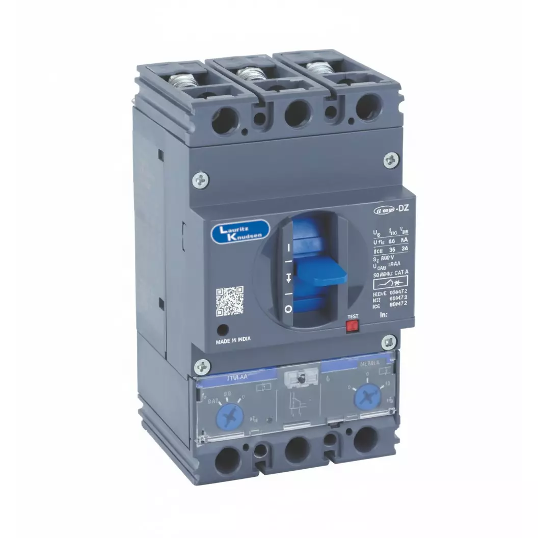 L&T (Lauritz Knudsen) 3 Pole Molded Case Circuit Breaker DZ4-250H, With Thermal Magnetic Release 134-200 A Overload Release Range and 80 kA Breaking Capacity, DZ4T0200HXD1AOOOO
