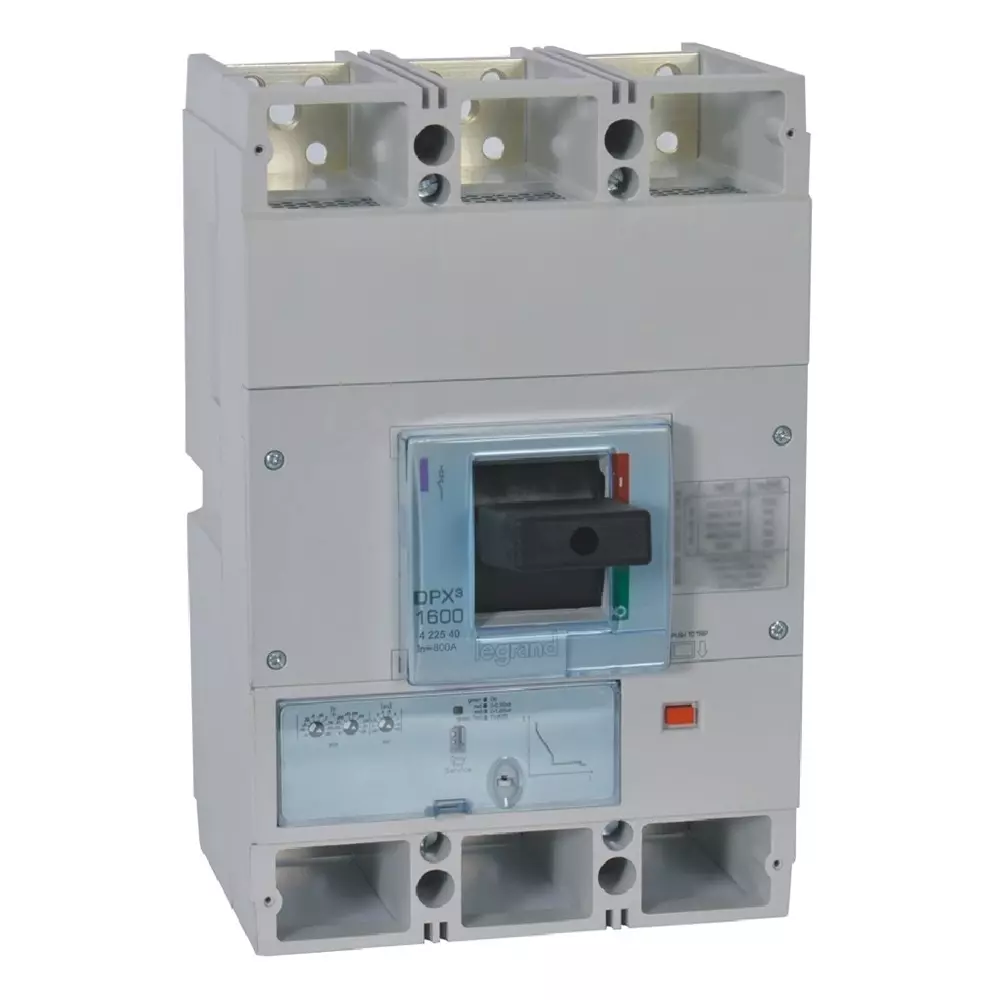 Legrand DPX³ 1600 MCCB with New Electronics S1 Protection Unit 3 Poles 800 A Current and 36 kA Breaking Capacity, 422540