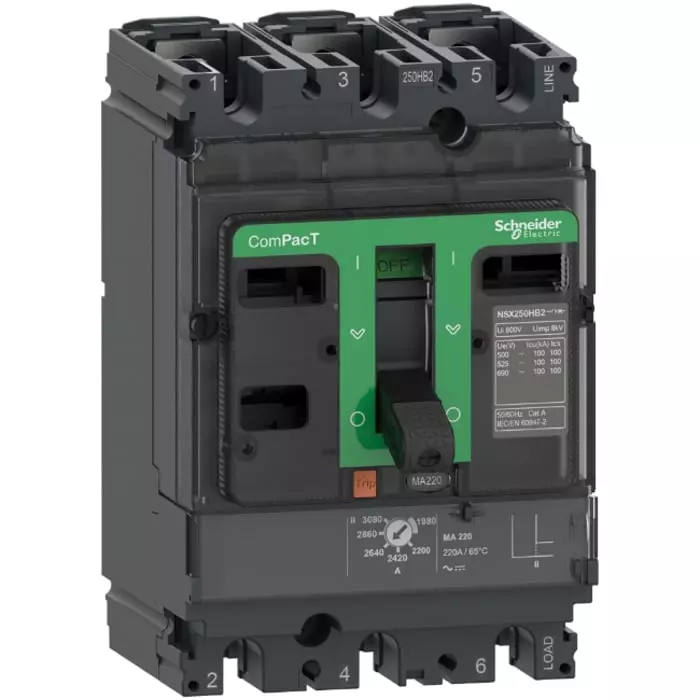 Schneider Electric NSX Fixed Mount 3 Pole 6.3 A Compact Range MCCB, C10H3MA007