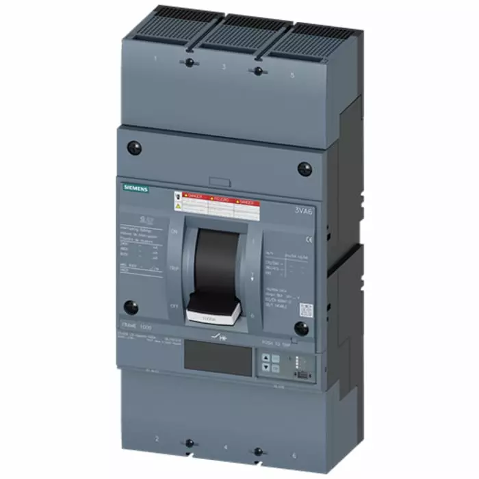 Siemens Sentron MCCB Molded Case Circuit Breaker 3P 1kA, Breaking Capacity 35 kA, Cable Mount, 3VA6610-6JT36-0AA0