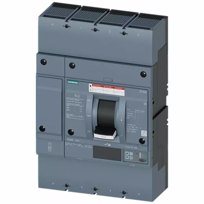 Siemens Sentron MCCB Molded Case Circuit Breaker 4P 1kA, Breaking Capacity 35 kA, Cable Mount, 3VA6610-7JT46-0AA0
