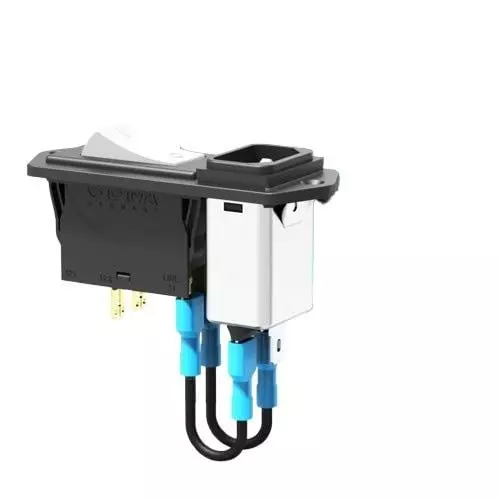 ETA Circuit Breaker 2.5 Amp 2 Pole Rocker Actuator 240 V AC, 3120-N324-P7T1-W19FG3-X3120-S01BM-2.5A