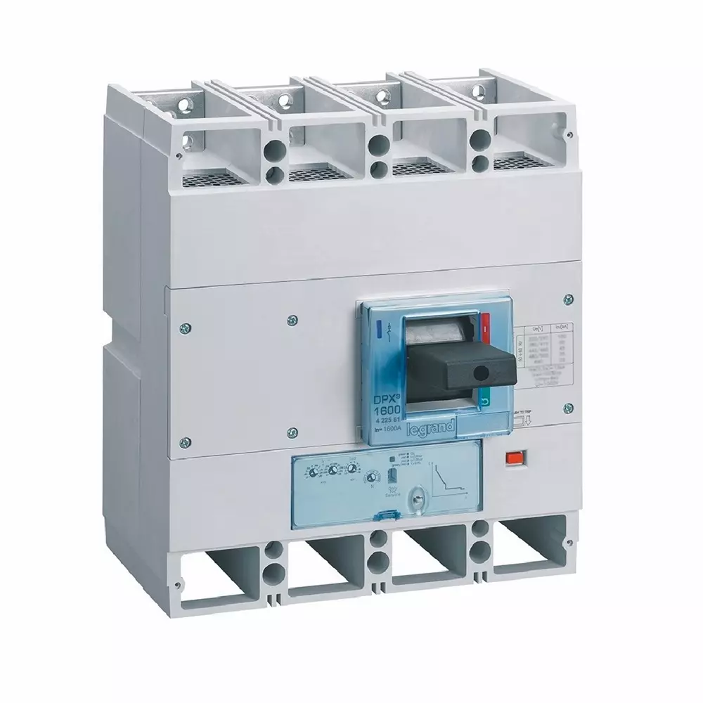 Legrand DPX³ 1600 MCCB with New Electronics S1 Protection Unit 4 Poles 1600 A Current and 50 kA Breaking Capacity, 422561