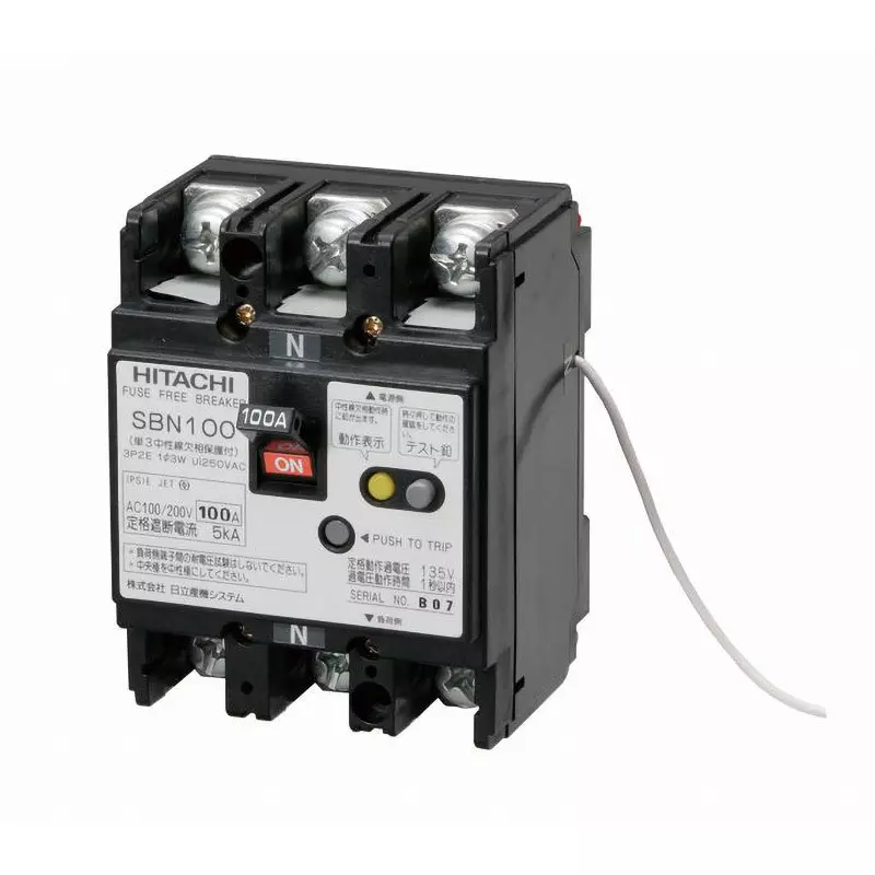 Hitachi Circuit Breaker 60 Amp Rated Current 3P, SBN100B 3P 60A