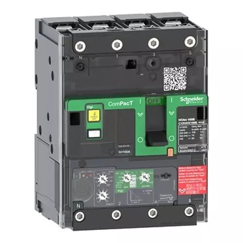 Schneider Electric ComPact NSXm 4 Poles 16/25/36/50/70 kA MicroLogic 4.1 Moulded Case Circuit Breaker, C1__44V__B Series