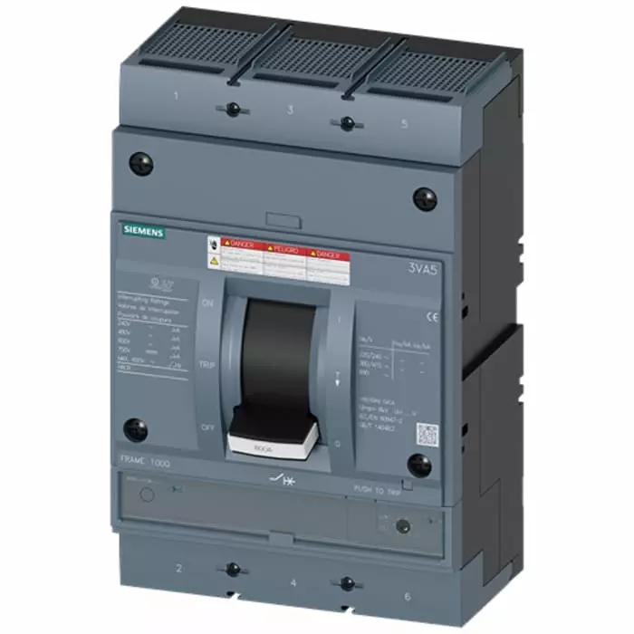 Siemens SENTRON MCCB Molded Case Circuit Breaker 3P 600A, Breaking Capacity 35 kA, Fixed Mount, 3VA5560-5EC36-0AA0