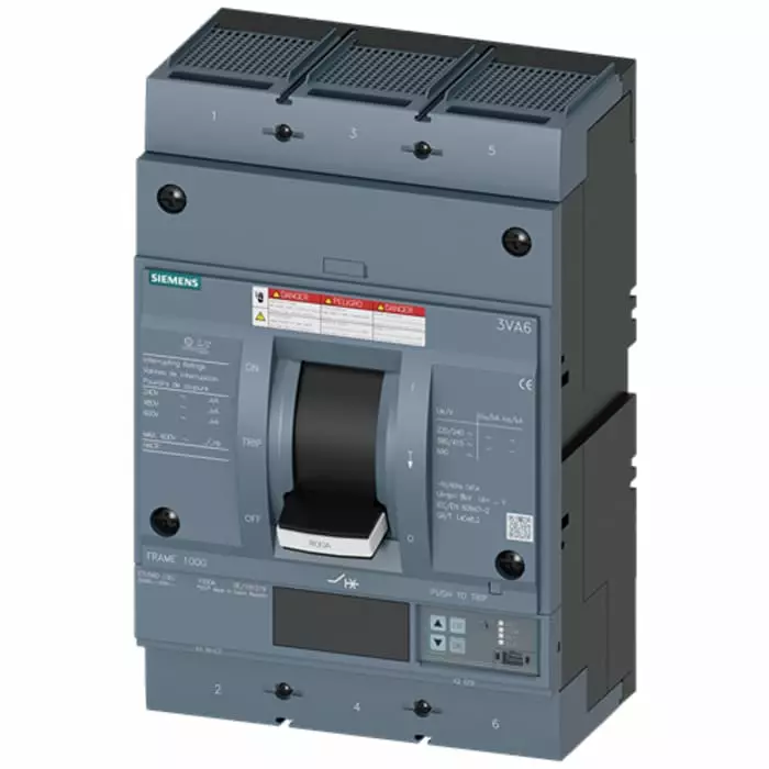 Siemens SENTRON MCCB Molded Case Circuit Breaker 3P 600A, Breaking Capacity 65 kA, Fixed Mount, 3VA6560-6JQ36-0AA0