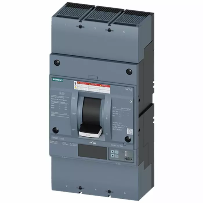 Siemens SENTRON MCCB Molded Case Circuit Breaker 3P 800A, Breaking Capacity 100 kA, Fixed Mount, 3VA6580-7JQ36-2AA0