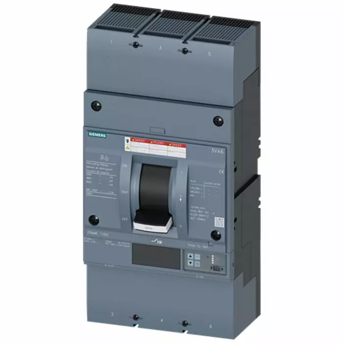 Siemens SENTRON MCCB Molded Case Circuit Breaker 3P 800A, Breaking Capacity 100 kA, Fixed Mount, 3VA6580-7KL36-2AA0