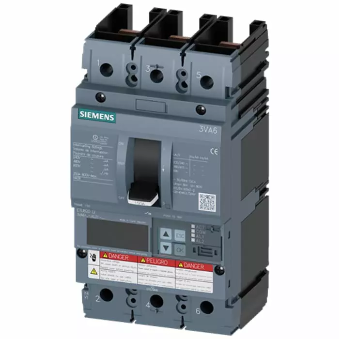 Siemens Sentron MCCB Molded Case Circuit Breaker 3P 40A, Breaking Capacity 2.5 kA, 3VA6140-8KL31-0AA0