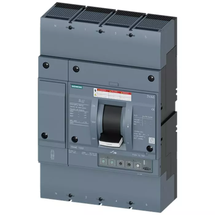 Siemens Sentron MCCB Molded Case Circuit Breaker 4P 1kA, Breaking Capacity 35 kA, Cable Mount, 3VA6610-6HN46-0AA0