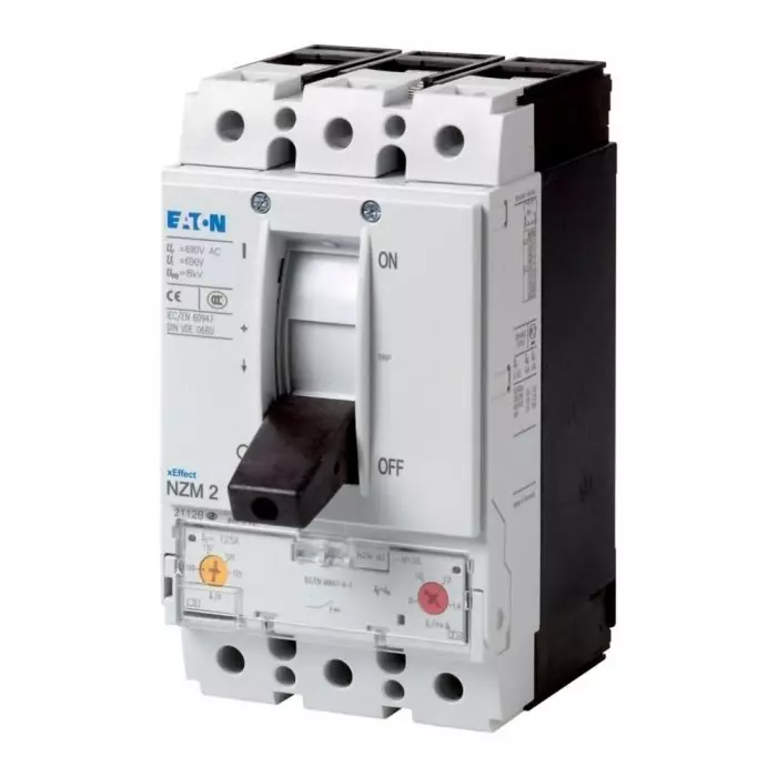EATON Moeller NZM MCCB Molded Case Circuit Breaker 3P 125A, Breaking Capacity 18.5 kA, Fixed Mount, 265715 NZMB2-M125