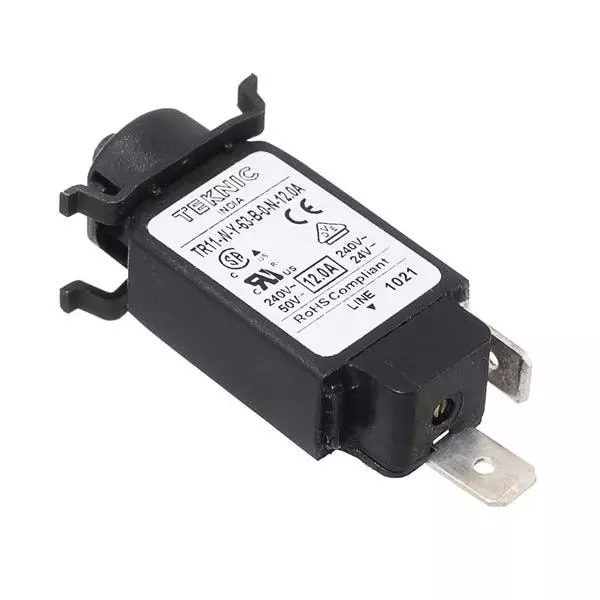 ALTECH Circuit Breaker 12 Amp 1 Pole Pushbutton Actuator 240 V AC, TR11-W-Y-63-B-0-N-12.0A