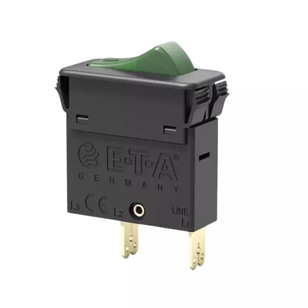 ETA Circuit Breaker 10 Amp 2 Pole Rocker Actuator 240 V AC, 415 V AC, 3130-F150-P7T1-W19QG7-10A
