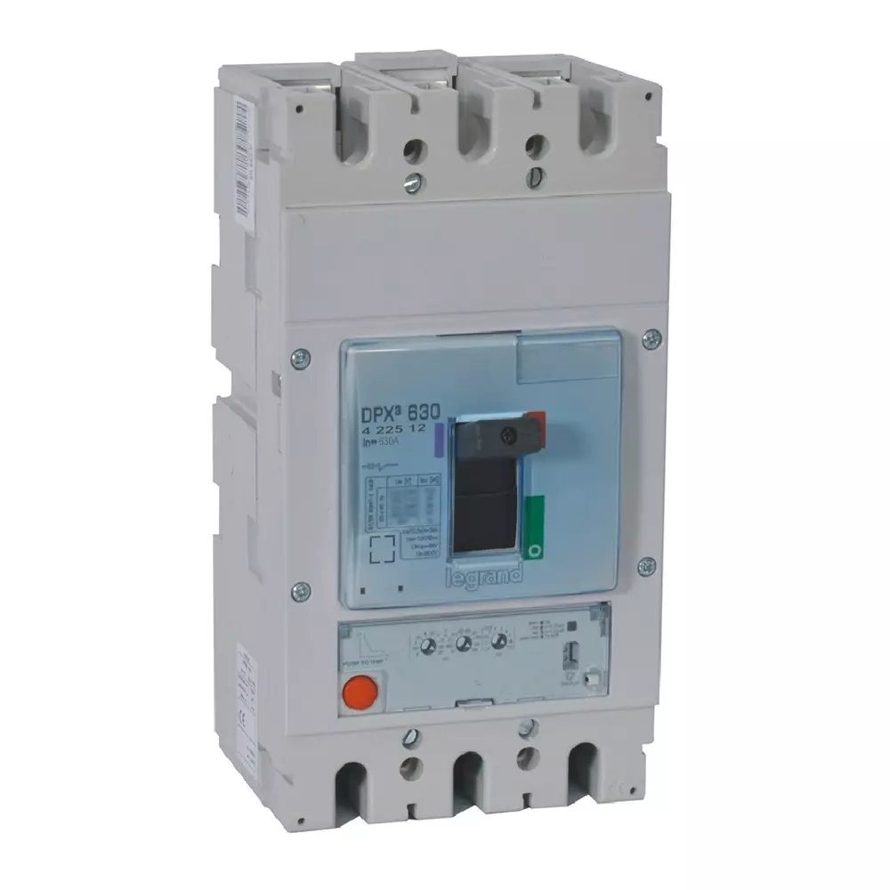 Legrand DPX³ 630 MCCB with New Electronics S1 Protection Unit 3 Poles 630 A Current and 50 kA Breaking Capacity, 422512