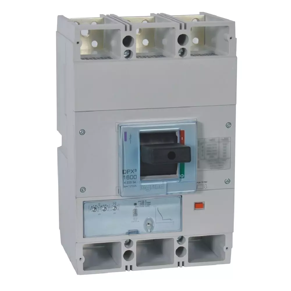 Legrand DPX³ 1600 MCCB with New Electronics S1 Protection Unit 3 Poles 1250 A Current and 50 kA Breaking Capacity, 422554