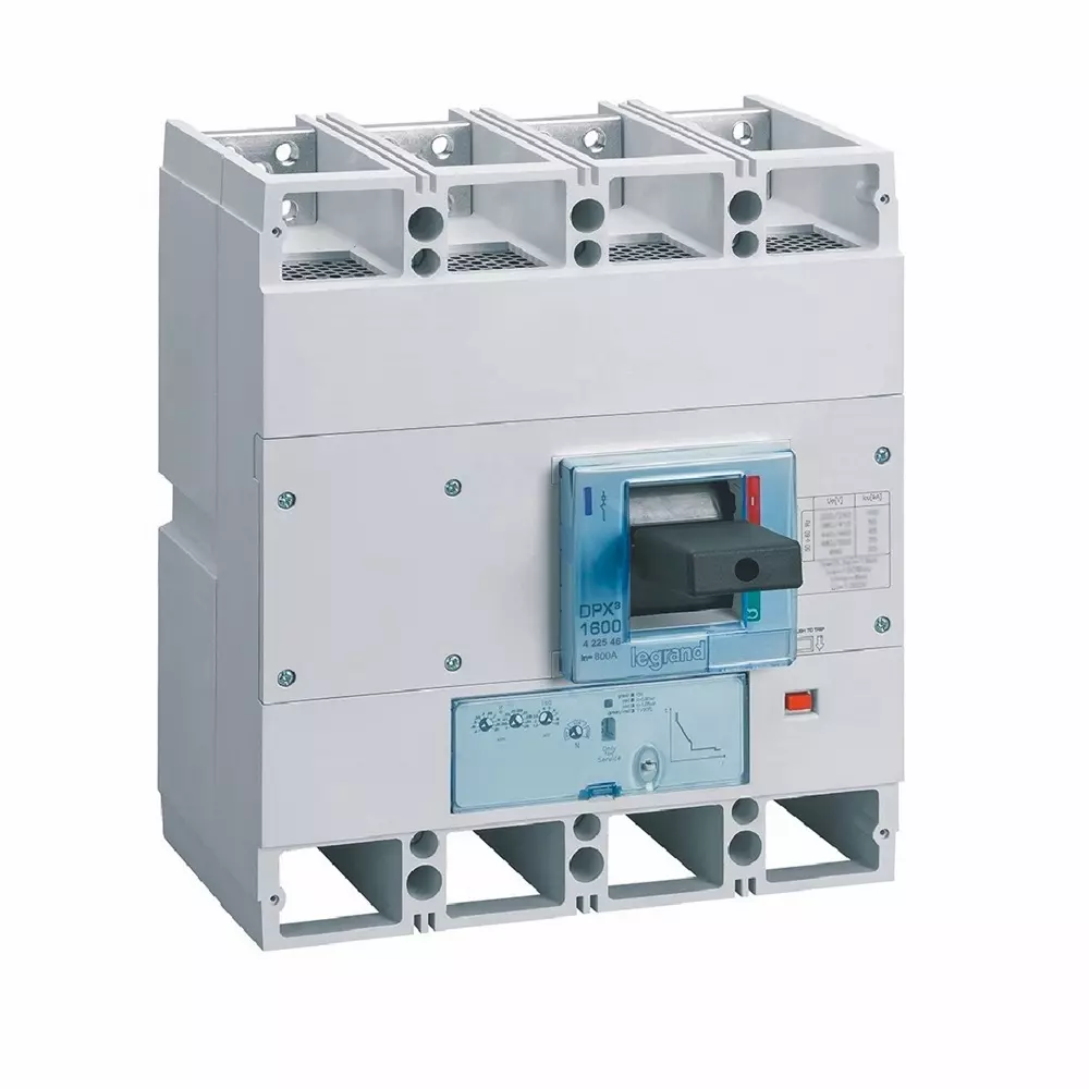 Legrand DPX³ 1600 MCCB with New Electronics S1 Protection Unit 4 Poles 800 A Current and 36 kA Breaking Capacity, 422546