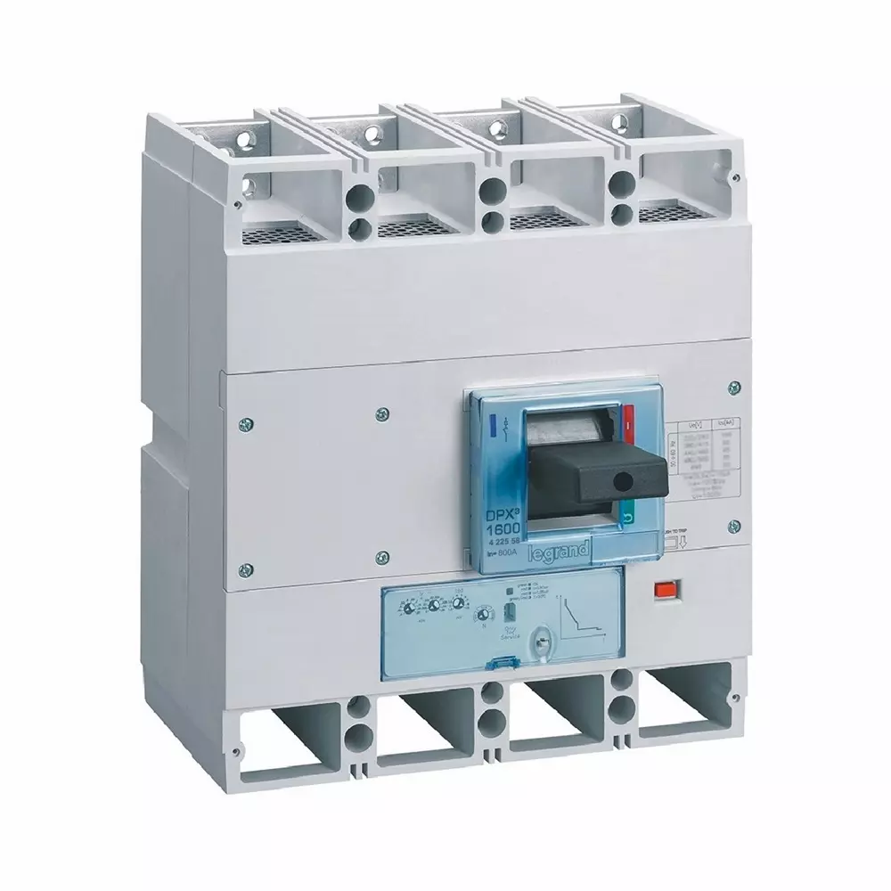Legrand DPX³ 1600 MCCB with New Electronics S1 Protection Unit 4 Poles 800 A Current and 50 kA Breaking Capacity, 422558