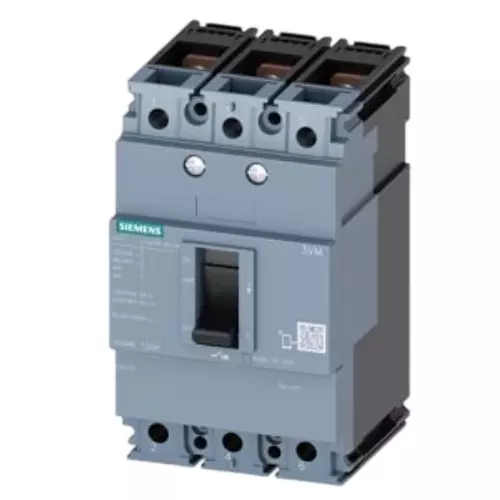 Siemens Sentron 3VM Series MCCB with Thermal Magnetic Trip Unit 3 Pole 3VM11 Frame Size, 100 A Current and 36 kA @ 415 V AC, 50/60 Hz Breaking Capacity, 3VM1110-4ED32-0AA0