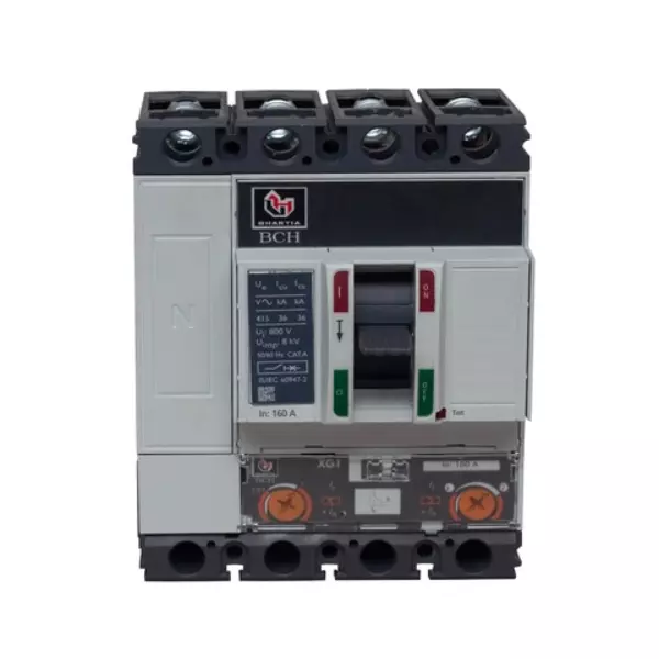 BCH XG1 Frame Molded Case Circuit Breakers 4 Pole 36 kA Breaking Capacity 100 Amp Current, XG1N160PV4