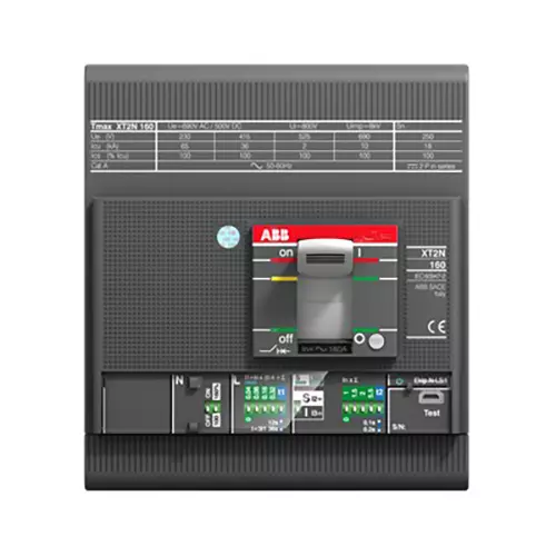 ABB Tmax XT Power Distribution Circuit Breaker XT2 160 100 Amp 4 Pole 415 V AC 70 kA, 1SDX356710R1