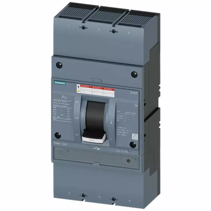 Siemens SENTRON MCCB Molded Case Circuit Breaker 3P 700A, Breaking Capacity 35 kA, Fixed Mount, 3VA5570-5EC36-2AA0