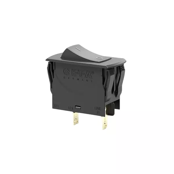 ETA Circuit Breaker 3.5 Amp 2 Pole Rocker Actuator 240 V AC, 3120-N521-P7T1-W01D-3.5A
