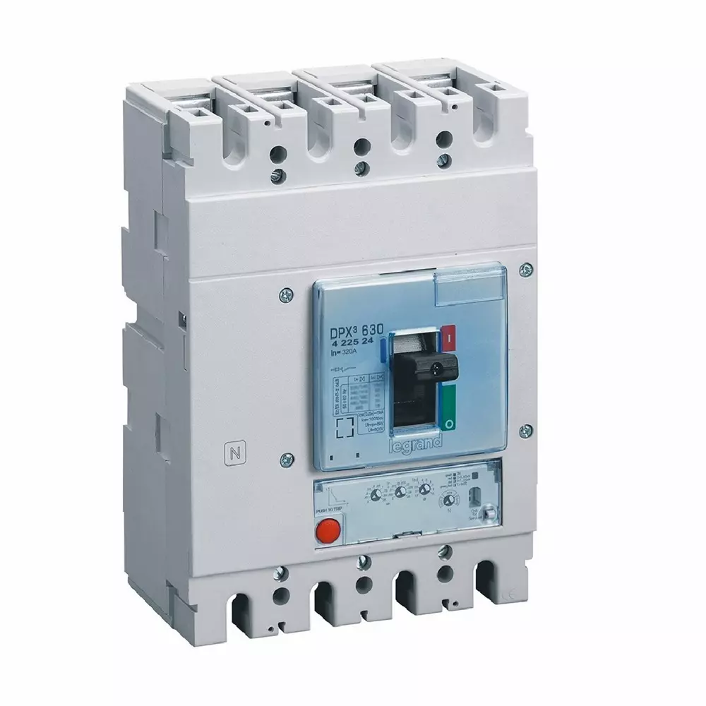 Legrand DPX³ 630 MCCB with New Electronics S1 Protection Unit, Electronic Earth Leakage Module Fixed Version 4 Poles and 320 A Current, 422524