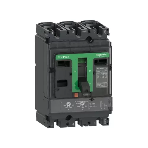 Schneider Electric 200 A and 3 Poles ComPact NSX Moulded Case Circuit Breaker, C25H3TM200