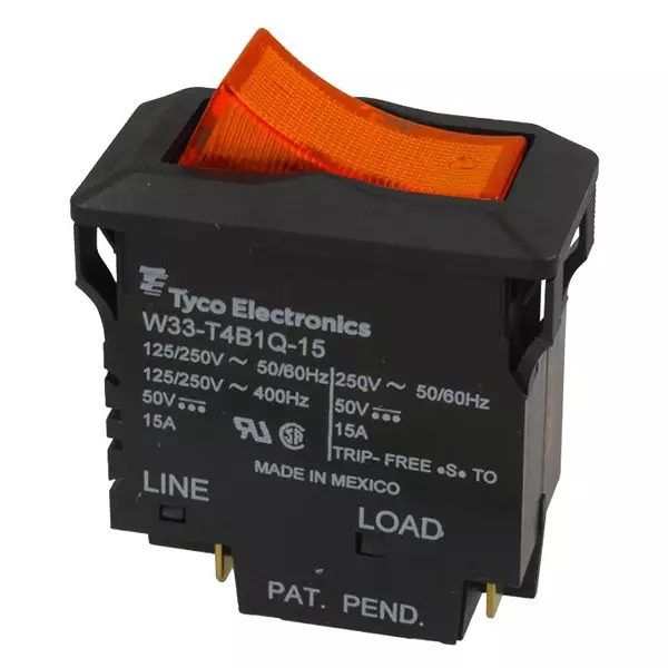 POTTER&BRUMFIELD - TE CONNECTIVITY Circuit Breaker, Thermal, 2P, 250V, 15A, W33-T4B1Q-15